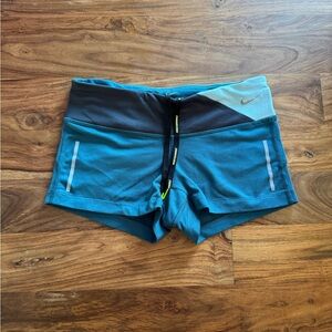 Nike Women's Teal and Gray Athletic Shorts